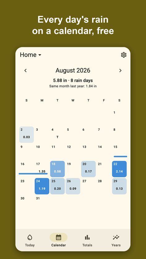 Pluvial: Rain Gauge Log